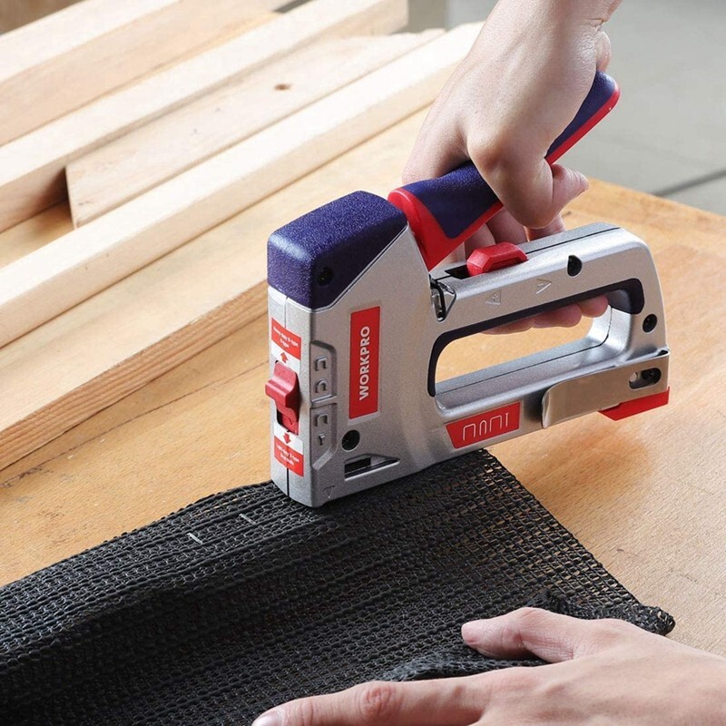 WORKPRO Heavy-Duty 4-in-1 Staple Gun Kit with 3000 Staples and 1000 Brad Nails gallery