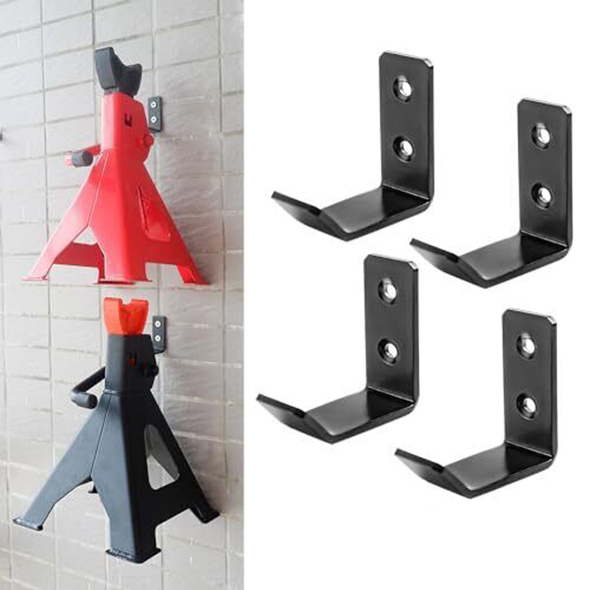 4PCS Jack Stands Wall Mount Organizer Heavy Duty Stainless Steel Holder Hooks gallery