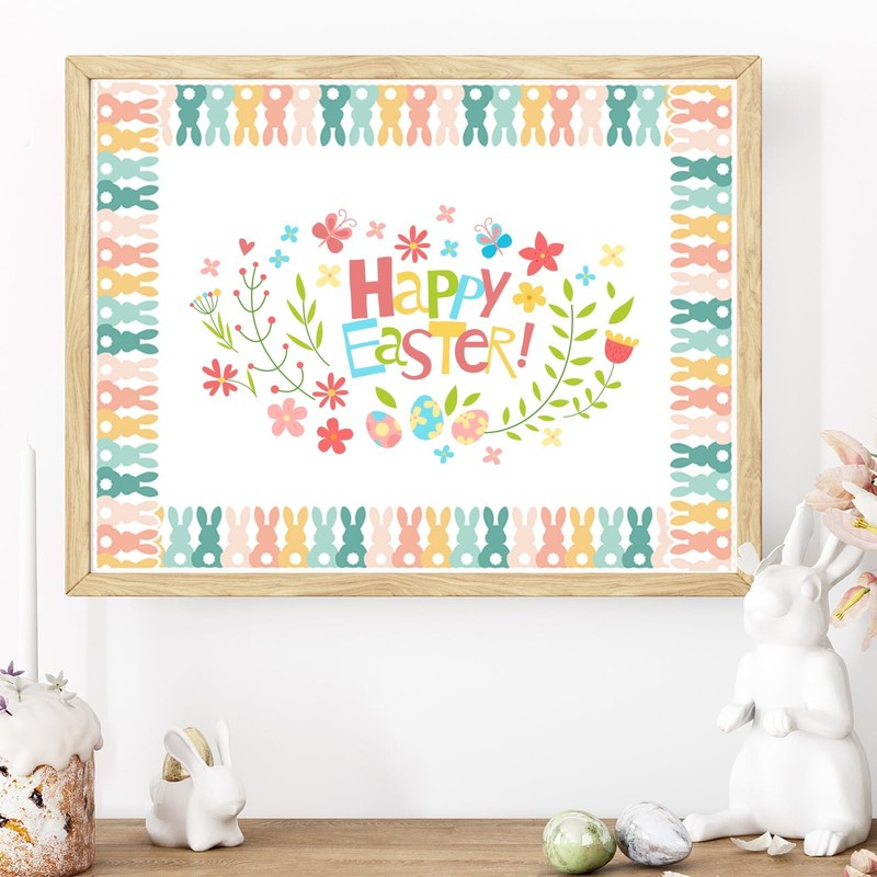 65.6 Ft Easter Bulletin Board Border Pastel Pink Yellow Green Bunny Die Cut B... gallery