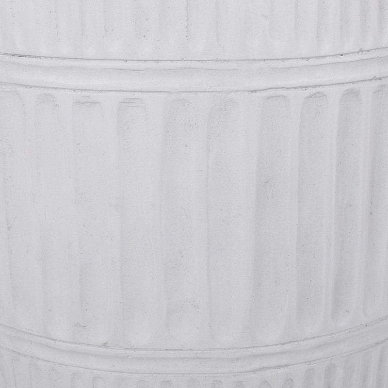 Minimalist Outdoor Side Table with Chic Fluted Design, Lightweight Concrete, No gallery