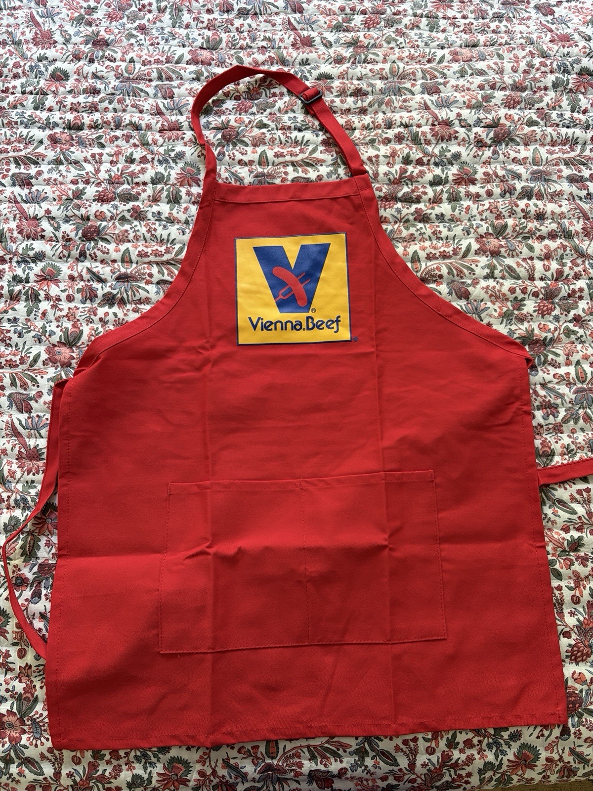Red Vienna Beef Apron, New without tags, polyester and cotton gallery