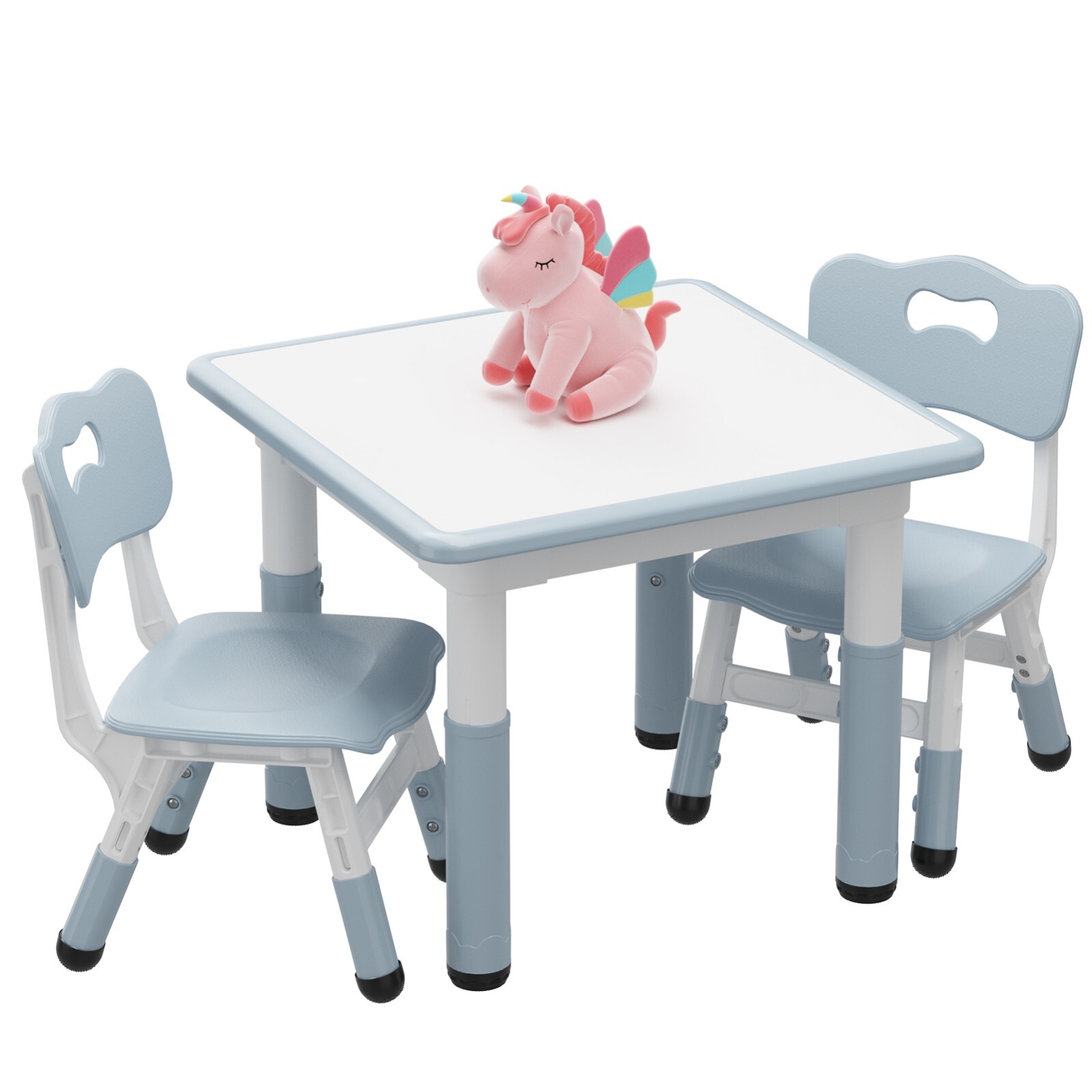 Kids Table and 2x Chairs Set Graffiti Desktop Height Adjustable Toddler Table gallery