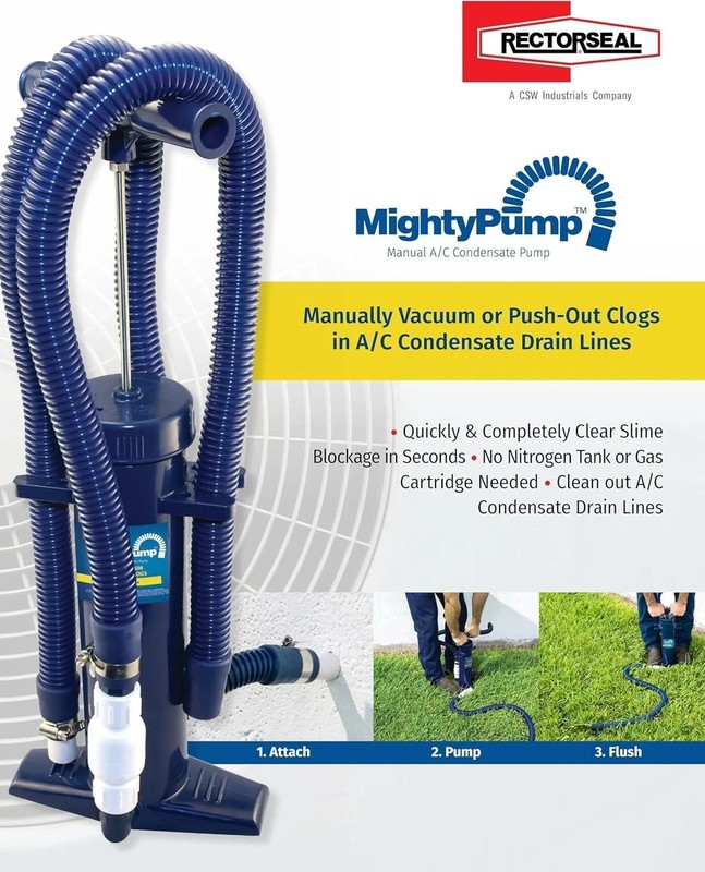 Rectorseal 97795 Mighty A/C Condensate Drain Line Pump, Manual Line Cleaner gallery
