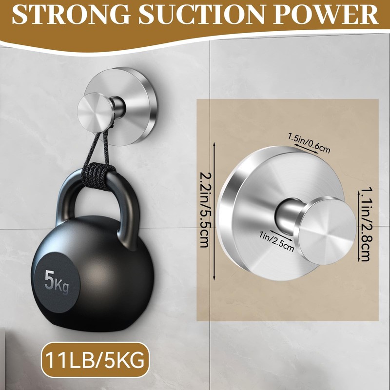4× Suction Cup Hooks Waterproof Shower Hooks Bathroom Towel Hanger Punch-Free US gallery