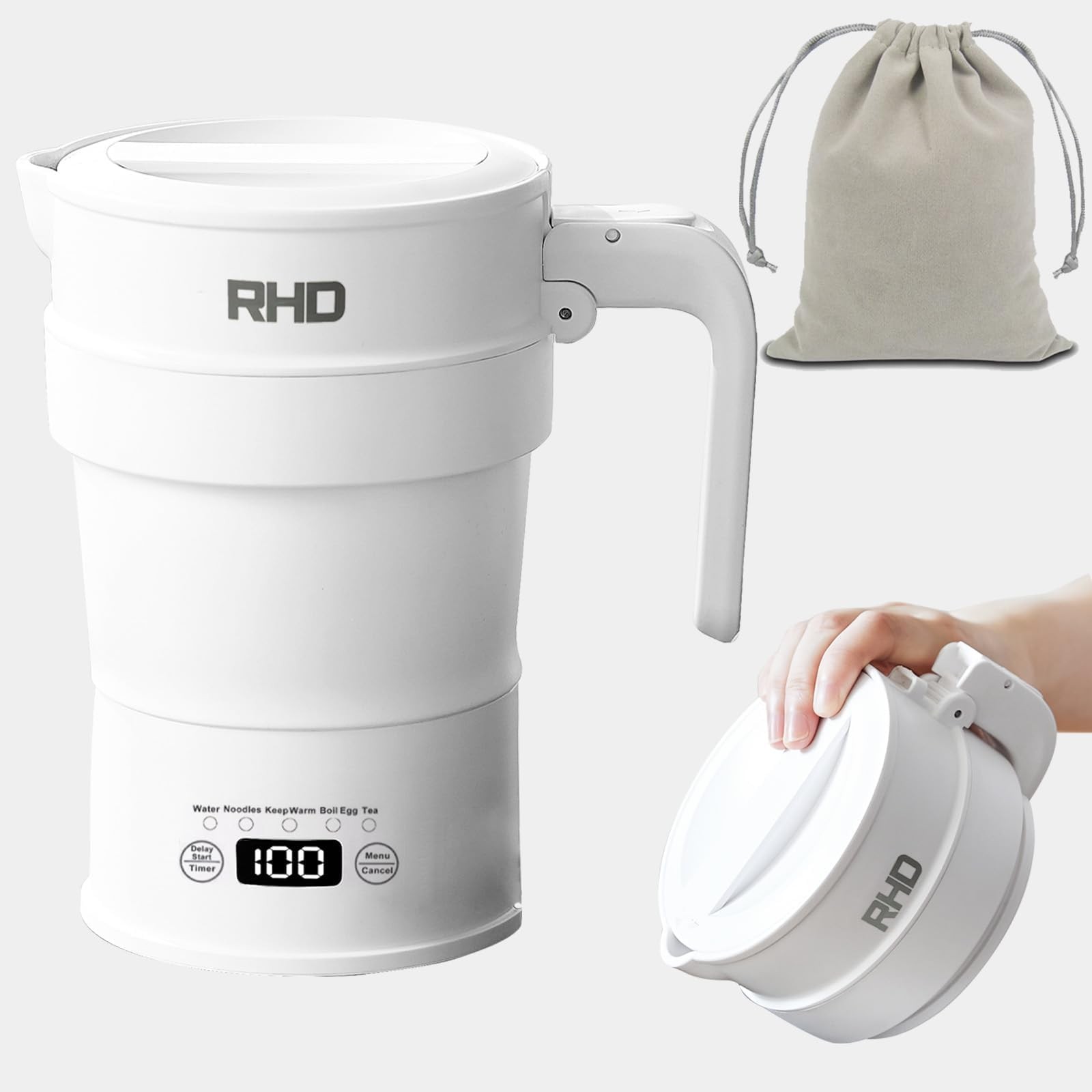 Travel Foldable Electric Kettle, 700ML Hot Water Kettle with Multifunctional ... gallery