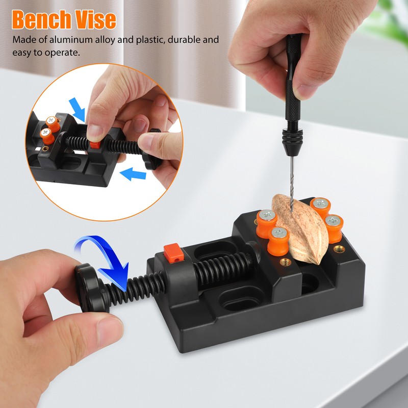 60Pcs Mini Micro Hand Drill Bits Set Small Manual Keyless Chuck Pin Vise Rotary gallery