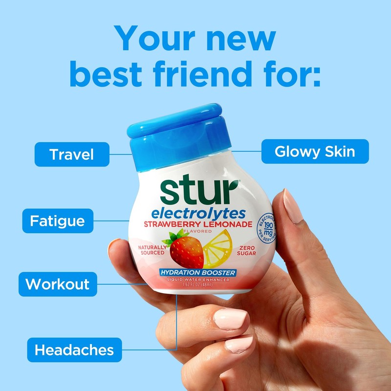 Stur Black Raspberry Electrolyte Water Enhancer | 5 Bottles, 90 Drinks gallery