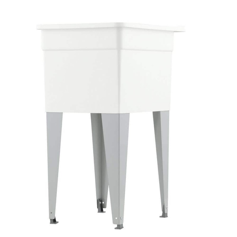 MUSTEE Laundry Tub Plastic Single White Basin Utility Sink Bowl 18 in. x 24 in. gallery