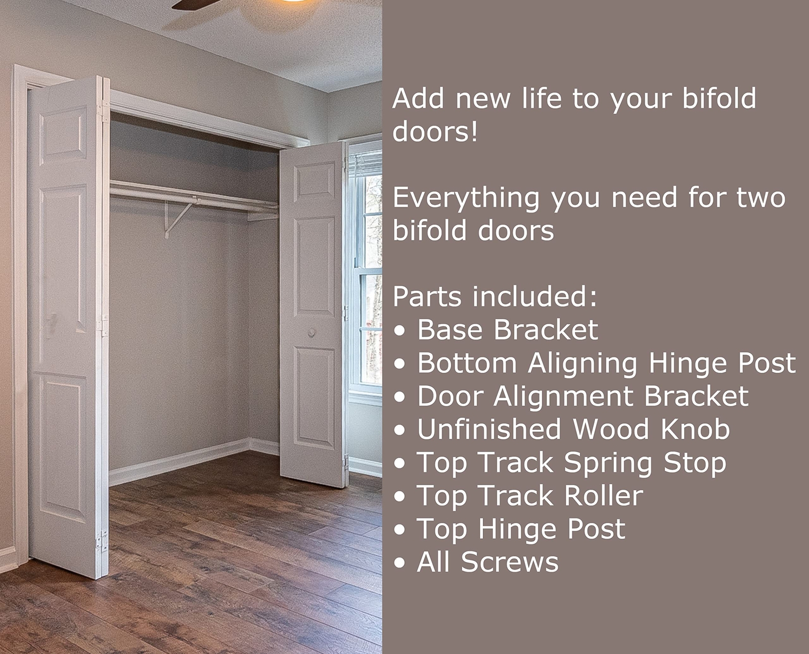 Bifold Door Hardware Repair and Replacement Kit for Two Doors Complete Set gallery