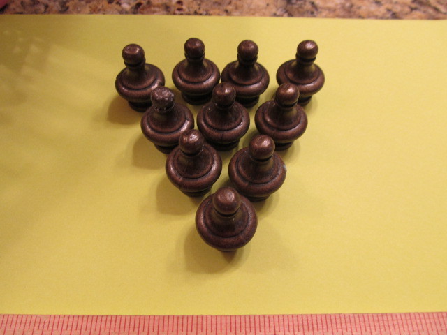 10 pcs NEW OLD STOCK - LAMP FINIALS - PAWN CHESS PC LOOK - HEAVY THREADED METAL gallery