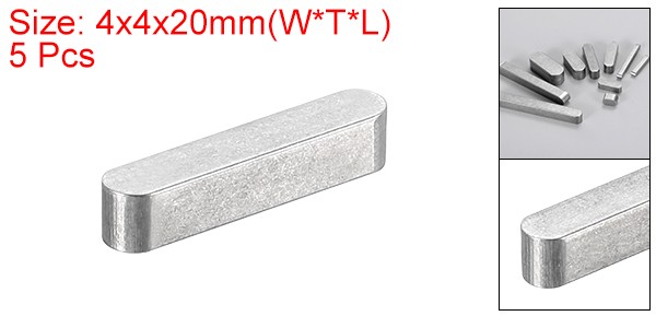5Pcs Round Ended Feather Key, 4x4x20mm Parallel Drive Shaft Key Stock gallery