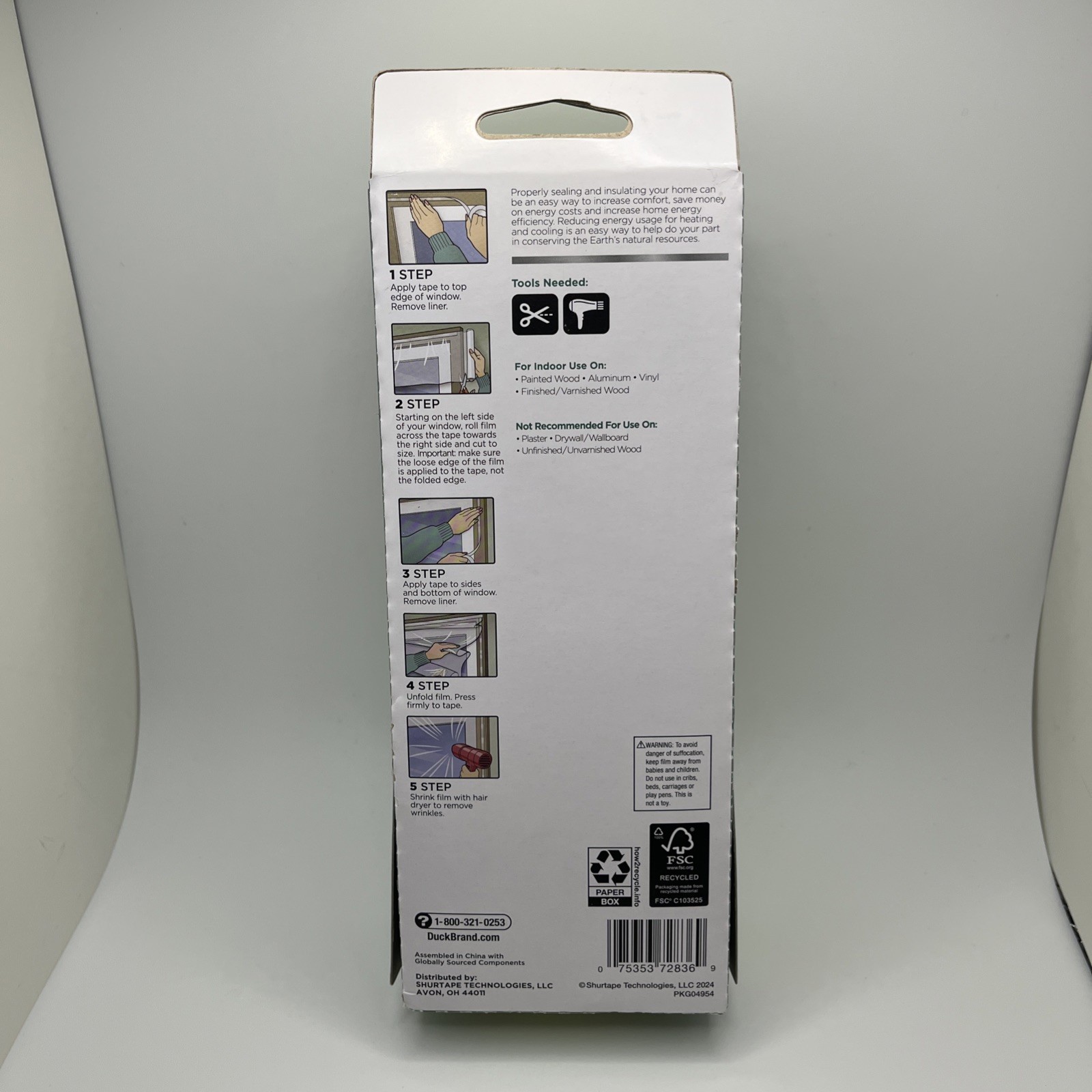 Duck Brand Indoor Window Insulation Kit For 3 Windows 62"× 126" - New in Box! gallery