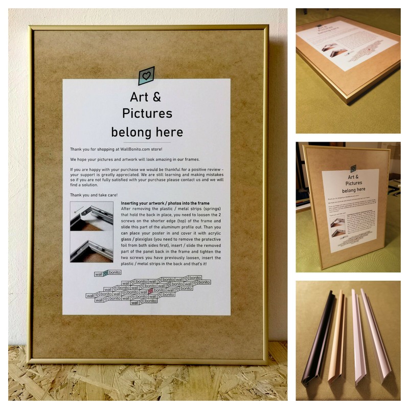 Thin Elegant Metal Frame - Posters from A5 to 71.1x101.6 cm | 28x40 | Odd Sizes gallery