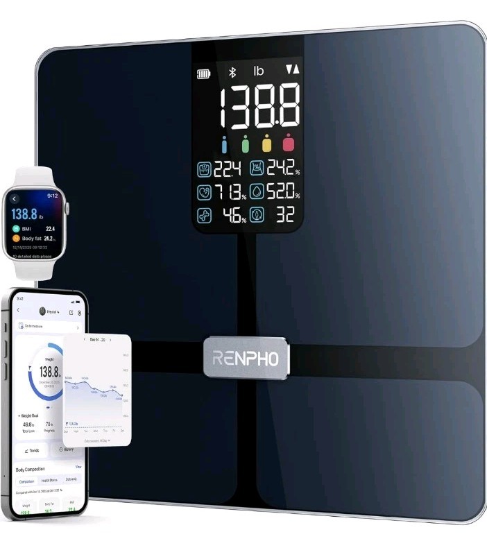 RENPHO Elis 2 Bluetooth Body Fat Scale, Smart Digital Scale Multi Users 400lbs gallery
