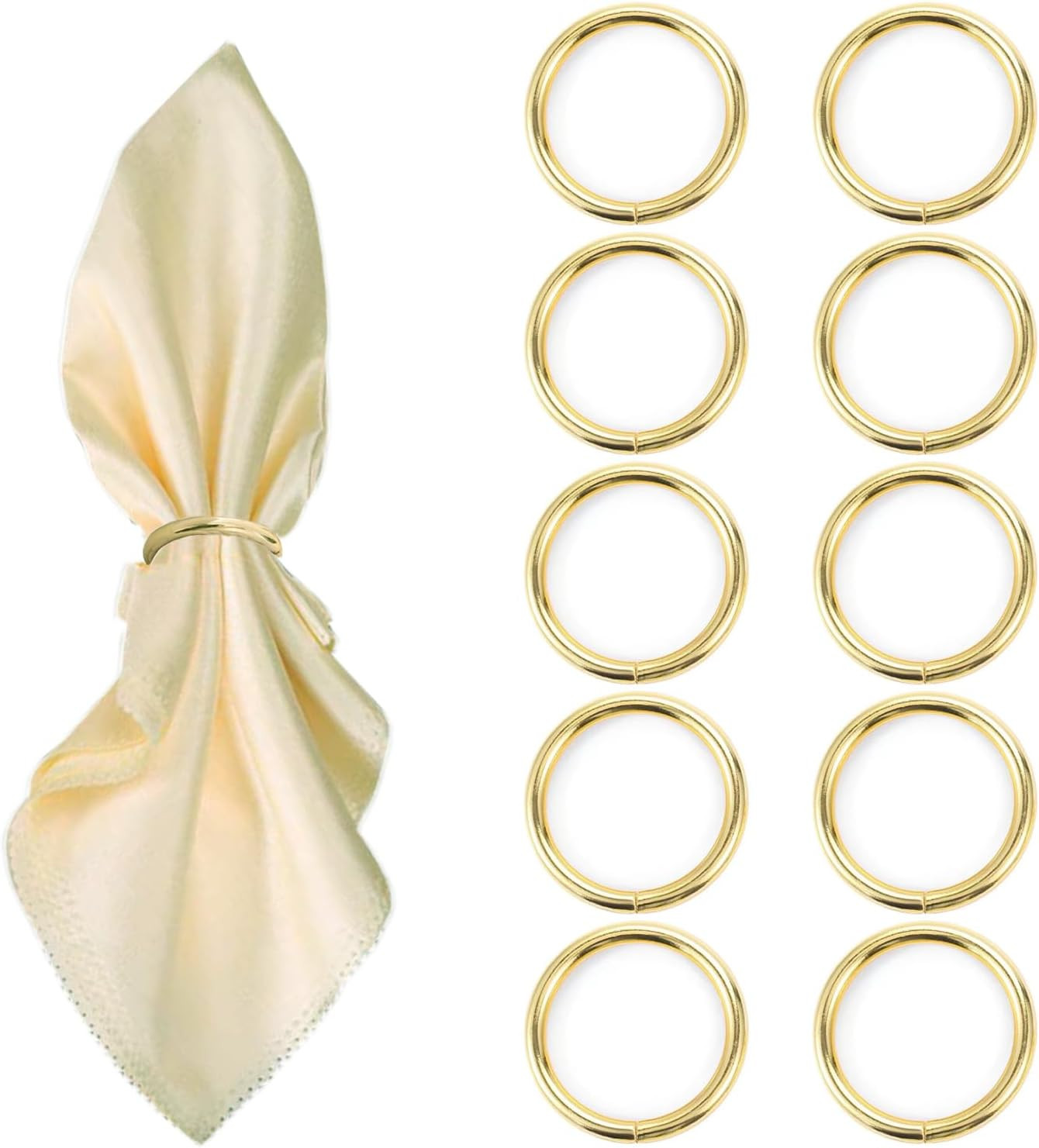 Gold Napkin Rings - 10 Pcs Stainless Steel Napkin Rings,Gold Rotundity Metal Nap gallery