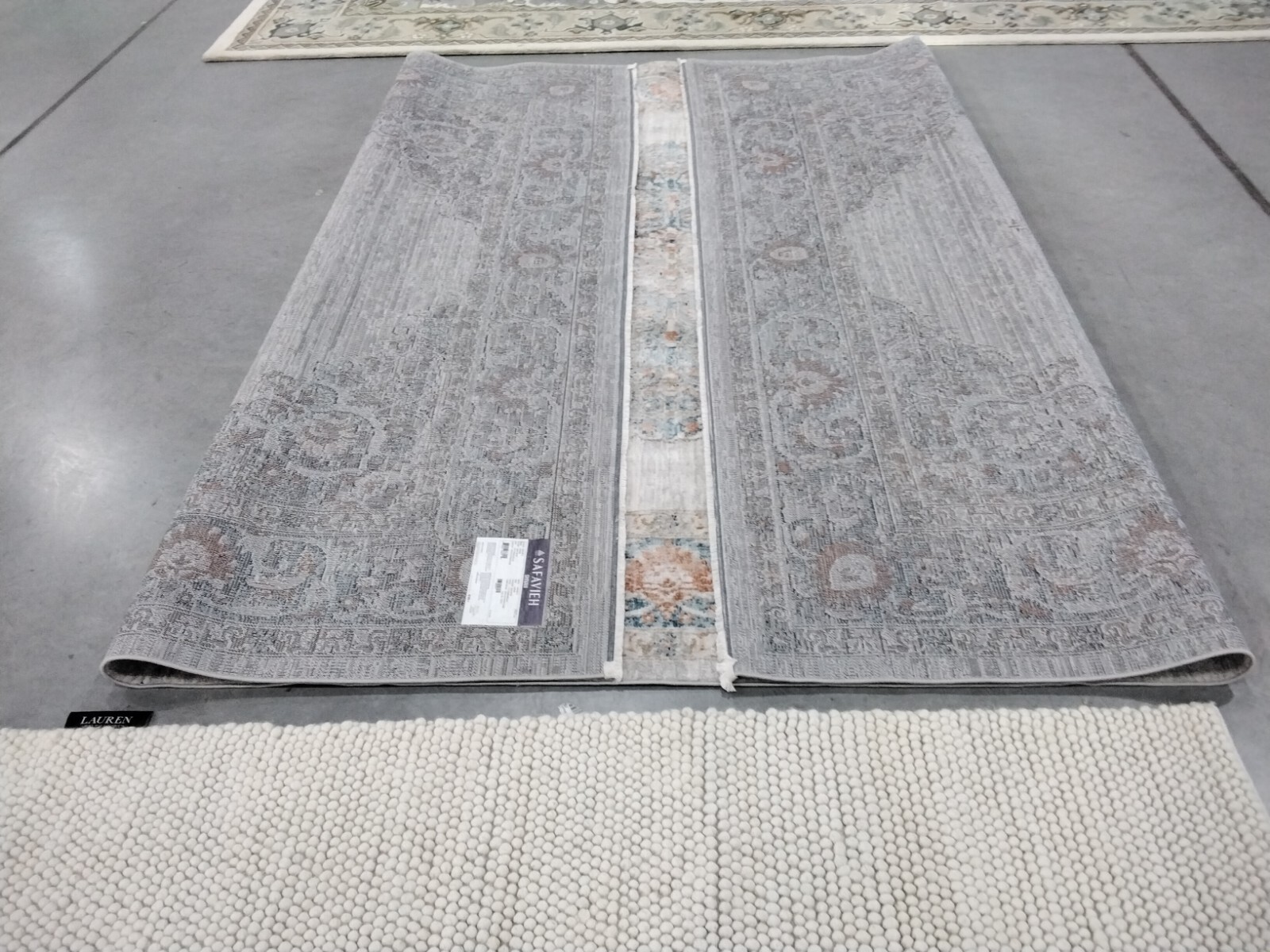 GREY / ROSE 9' X 12' Back Stain Rug, Reduced Price 1172741015 SHV726F-9 gallery