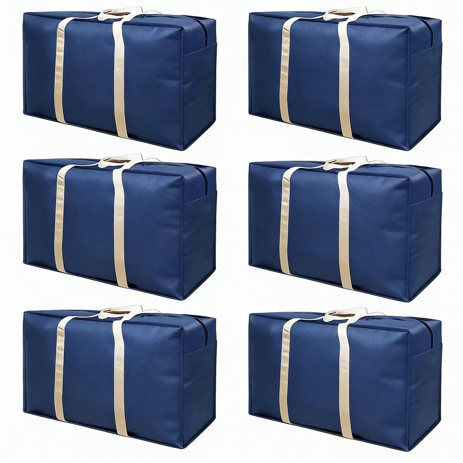 Large Moving Storage Bags 22.46 Gal Metal Zippers Carrying Handles Blue 6 PCS gallery