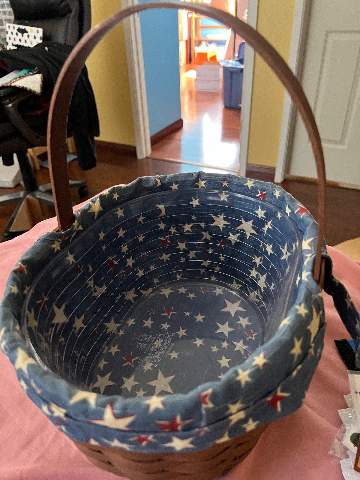 2008 Longaberger Rich Brown Oval Spring Basket With 2 Hard Protector and liner gallery