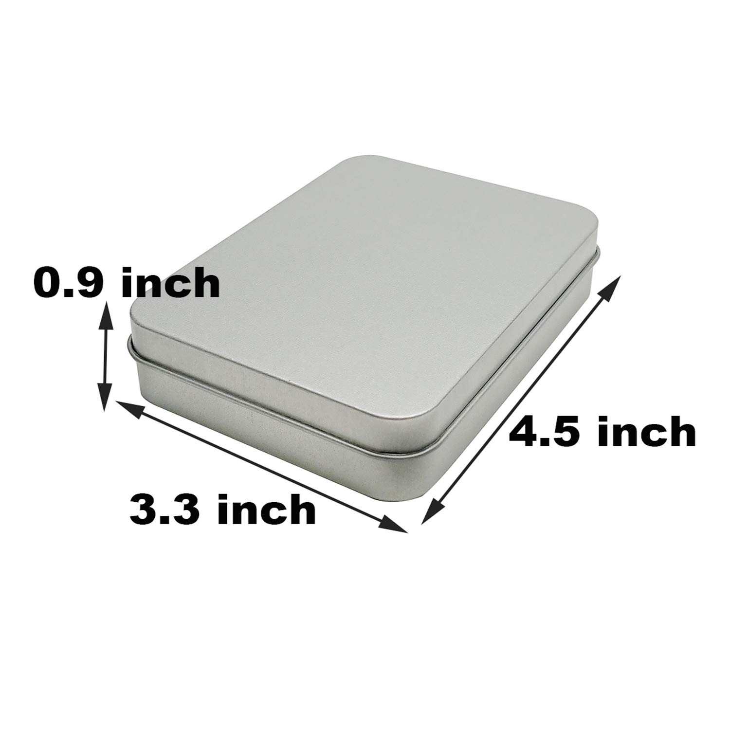Silver Metal Hinged Tin Box Container Portable Storage 4.5x3.3x0.9 Inch 2 PCS gallery