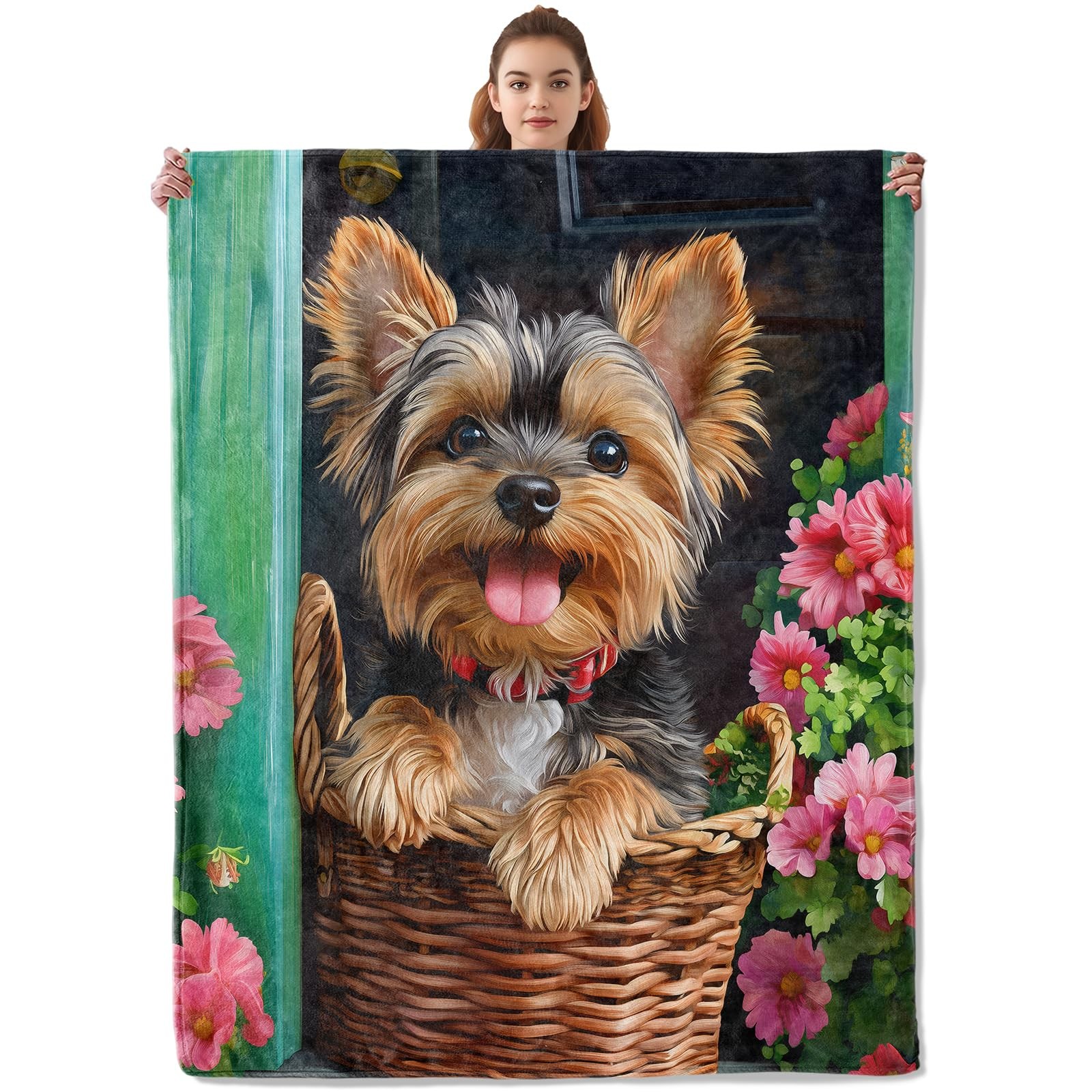 Yorkshire Terrier Dog Throw Blanket 60x50 Inch Soft Flannel Decor Dog Lover gallery