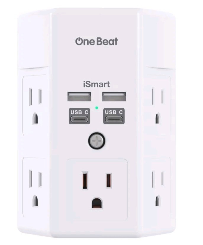 3 Side Power Strip Multi Plug Expander, Surge Protector, 5 Outlets Extender,... gallery
