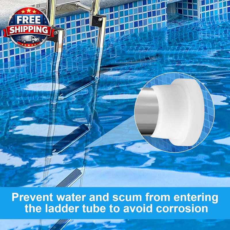 Pool Ladder Bumpers for Inground Pools - 2 Pack Rubber Steps inside Plug Caps Fi gallery