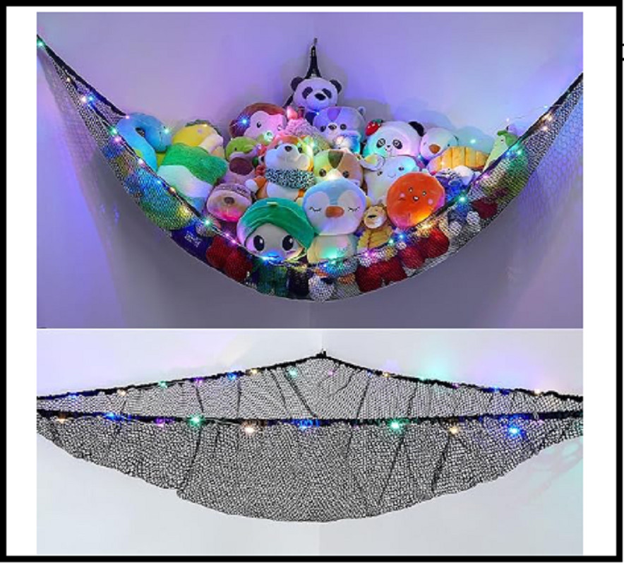Stuffed Animal Net Or Hammock With LED Light Hanging Toy Net Hammock For Stuff gallery