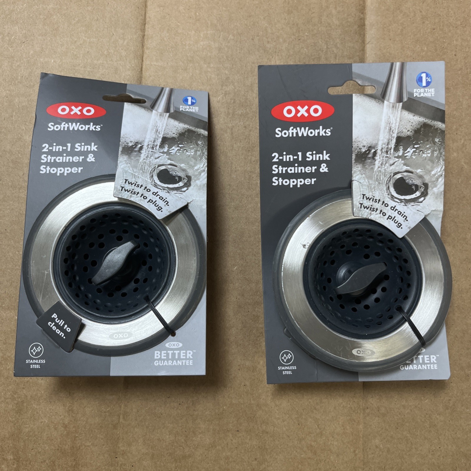 OXO Sink Stopper: Stainless Steel Silicone Kitchen Drain Plug, 4.5" Diameter(2PK gallery