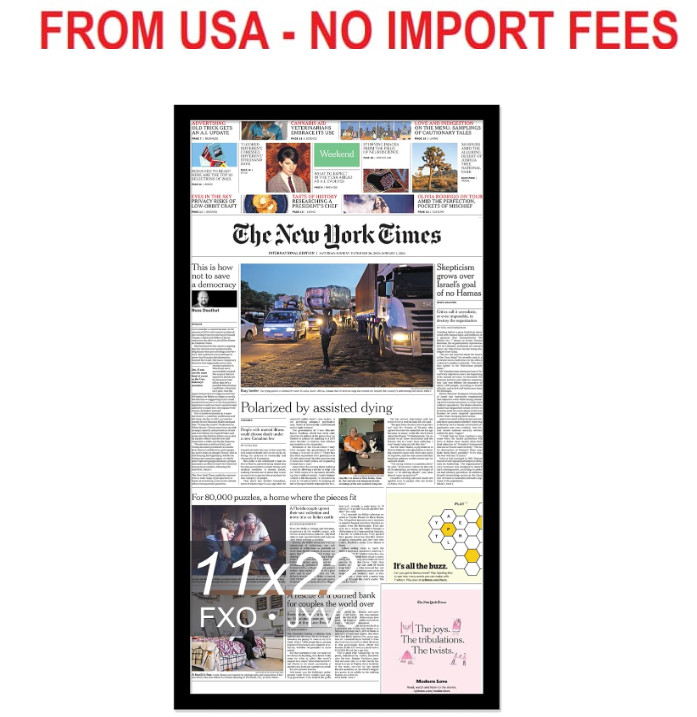 Fxojyvo 11x22 Newspaper Frame, Display 11 x 22 Inch Newspaper Front Page for Wal