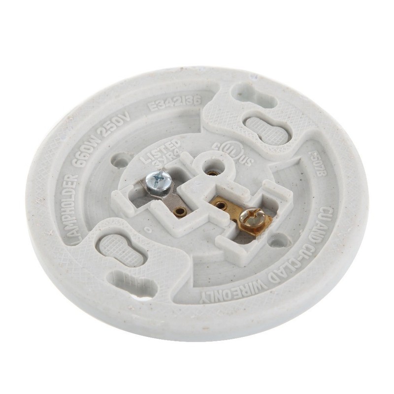 White Porcelain Ceiling Light Bulb Socket Base E26 E27 Medium Screw Type gallery