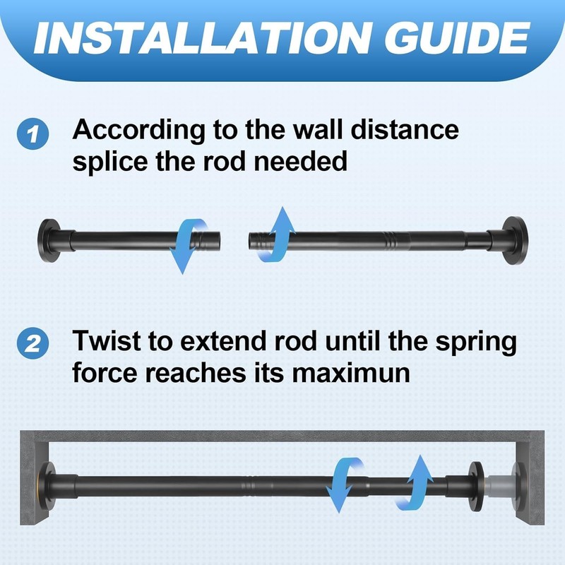 Rust-Resistant Black Telescoping Shower Curtain Rod, 30 lb Capacity, 31-80 In gallery