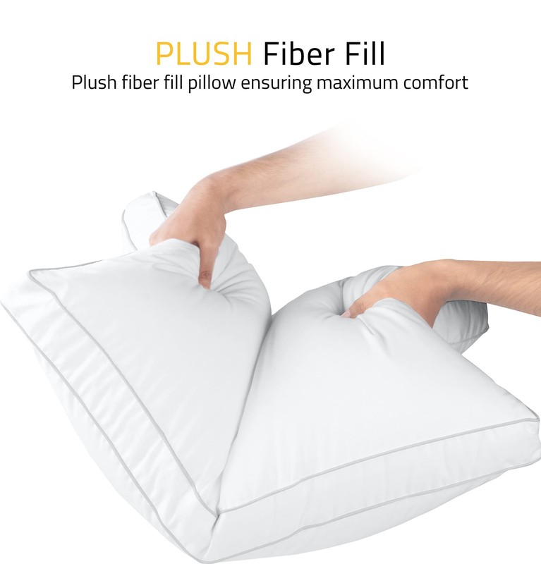 Utopia Bedding Bed Pillows For Sleeping Queen Size White Set Of 2 Soft Fluffy gallery