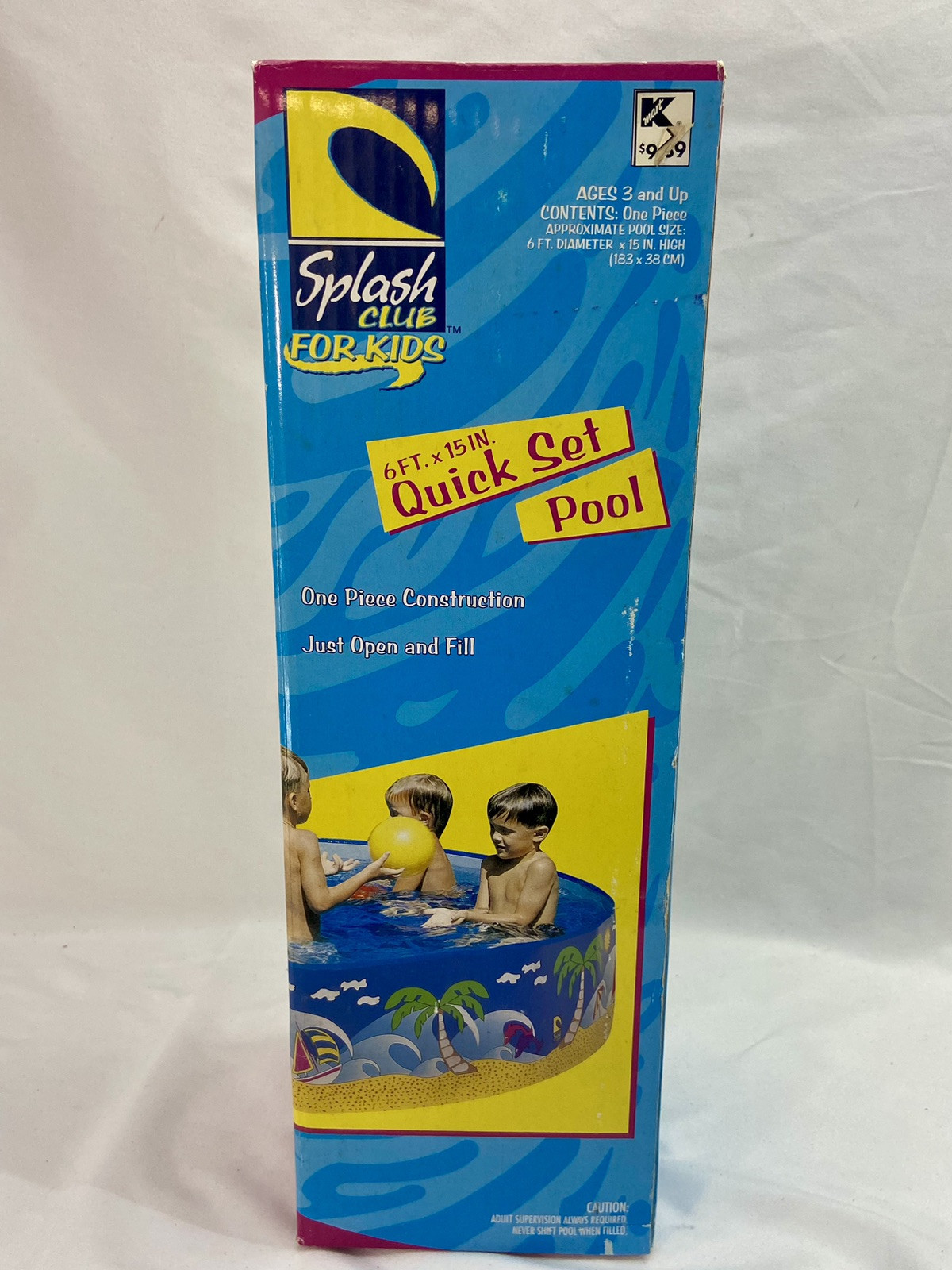 Vintage Splash Club Quick Set Pool 6 ft X 15in Blue Dog Kids Summer 80s NOS gallery