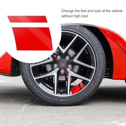 Pack-6 Car Wheel Rim Decal, Stripe Reflective Stickers, 18"-21" 6 PCS Red gallery