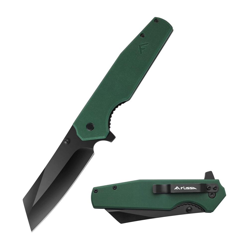 FLISSA Folding Utility Knife 4-3/4 Reverse Tanto Folding Pocket Knife G10 Handle gallery