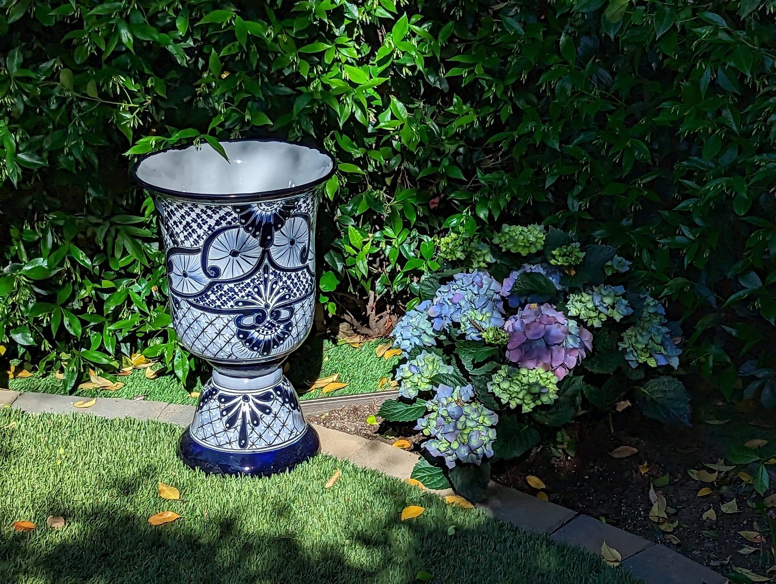 Classic 22" Tall Flower Pot, Talavera Ceramic Planter, Handmade Pottery gallery
