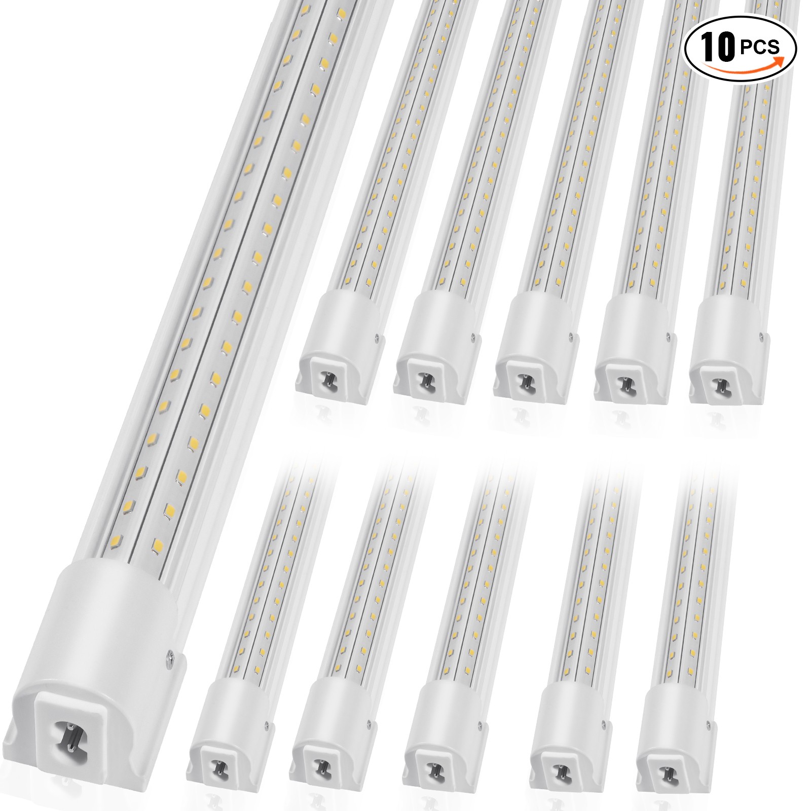 10 Pack 8FT LED Shop Light 80W Linkable Ceiling Shop Light Fixture 10000LM gallery