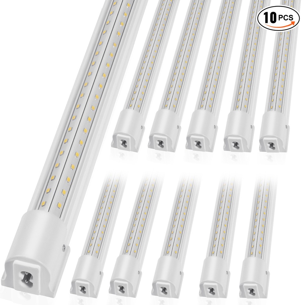 10 Pack 8FT LED Shop Light 80W Linkable Ceiling Shop Light Fixture 10000LM