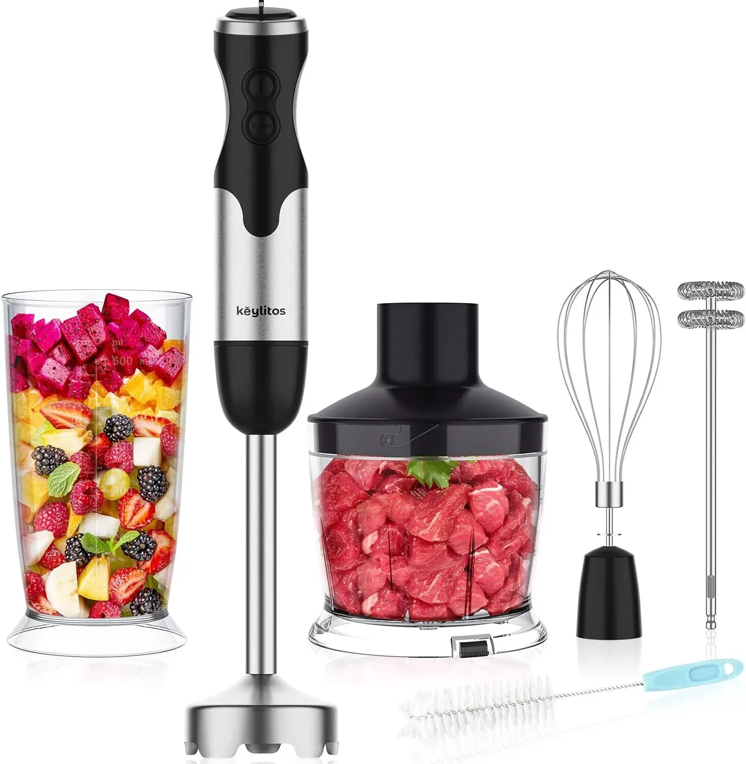 Keylitos 5 in1 1000W Hand Blender, Powerful 15 Speed Handheld Stick Blender gallery