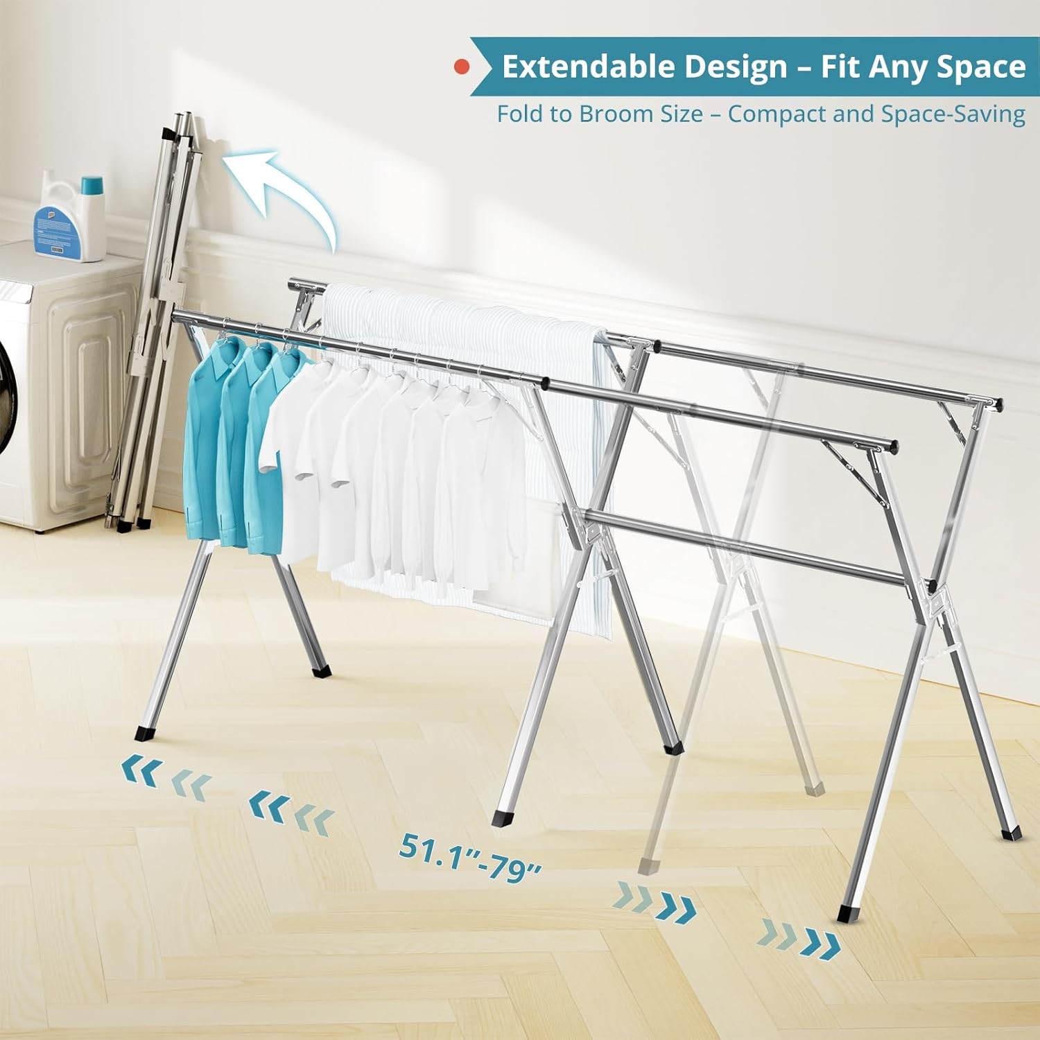 79 Inch Drying Rack, Indoor/Outdoor Collapsible Drying Racks gallery