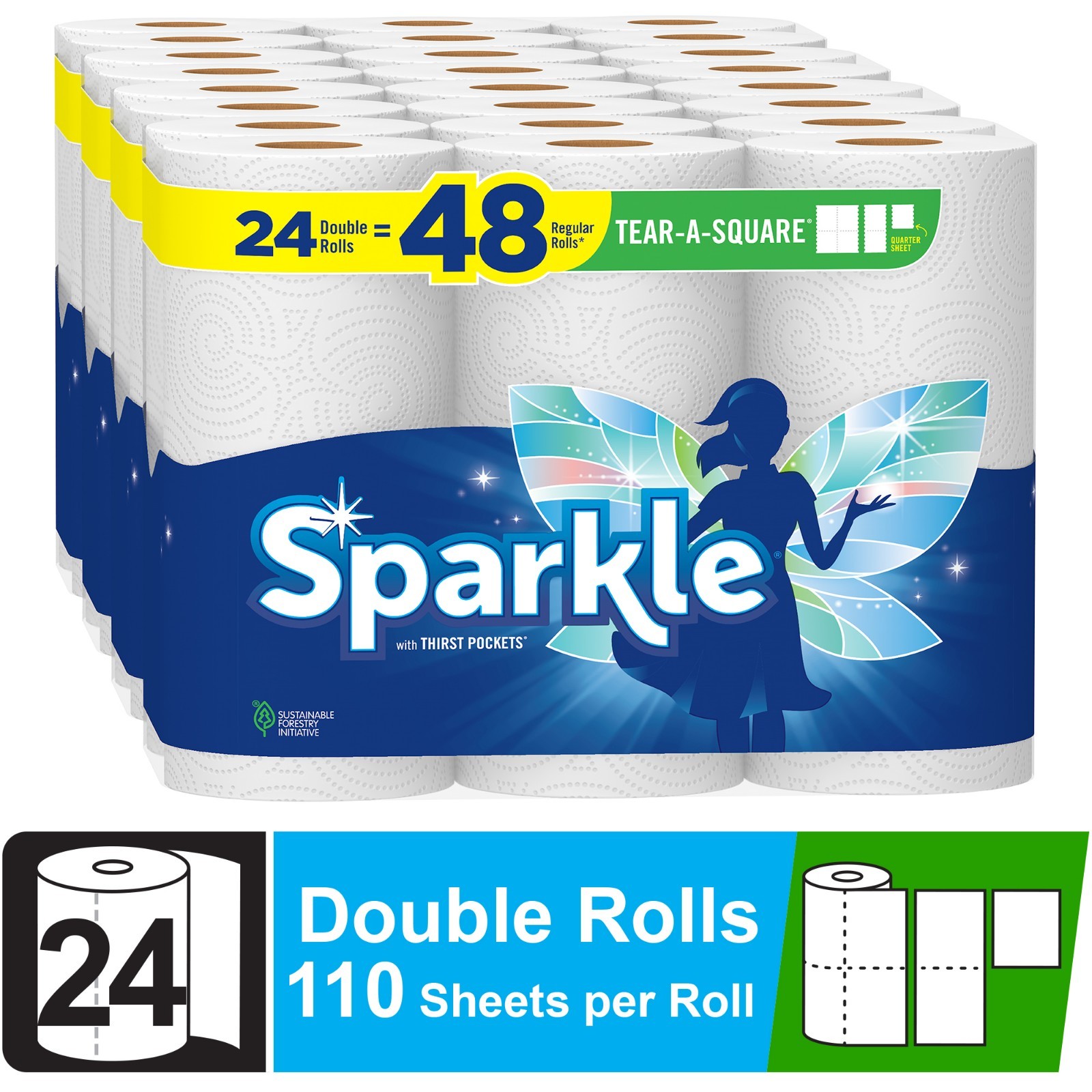 Kitchen Household Clean Up Paper Towels Bulk 24 Double Rolls = 48 Regular Rolls gallery
