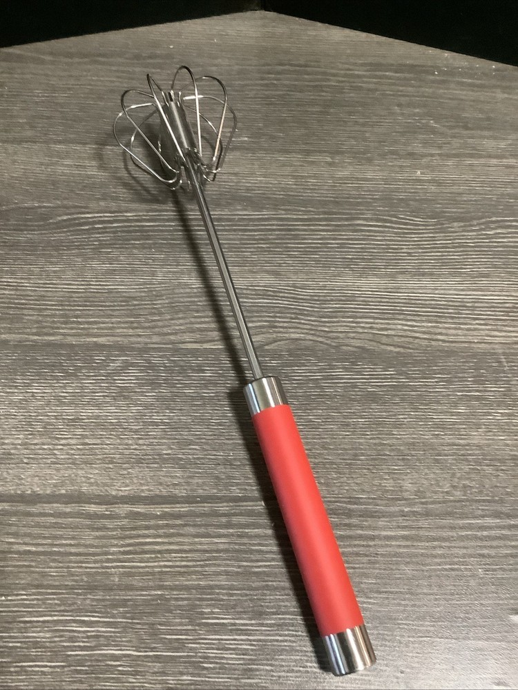 Semi-Automatic Egg Whisk – Stainless Steel Hand Push Beater Blender Mixer Tool