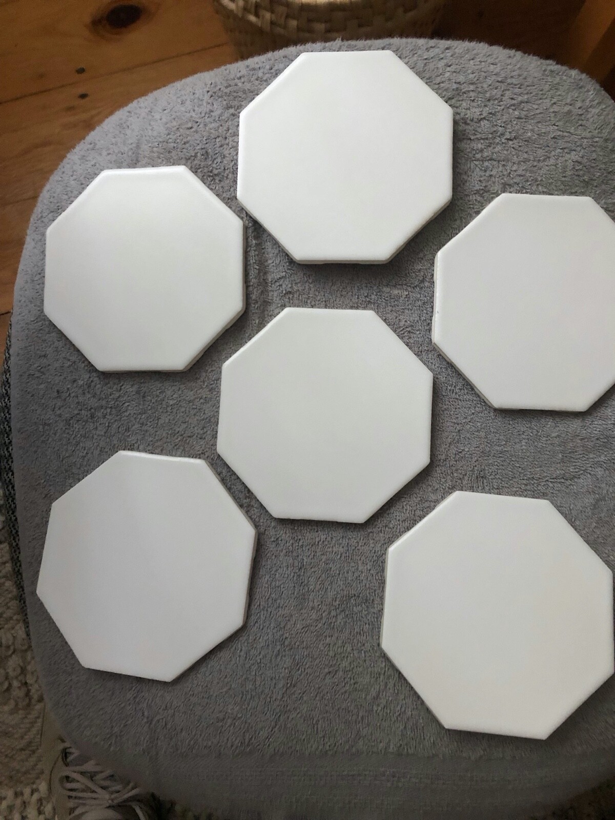 24 White Ceramic Tiles Octagon Daltile Color Retro USA 5 in. Diagonal gallery