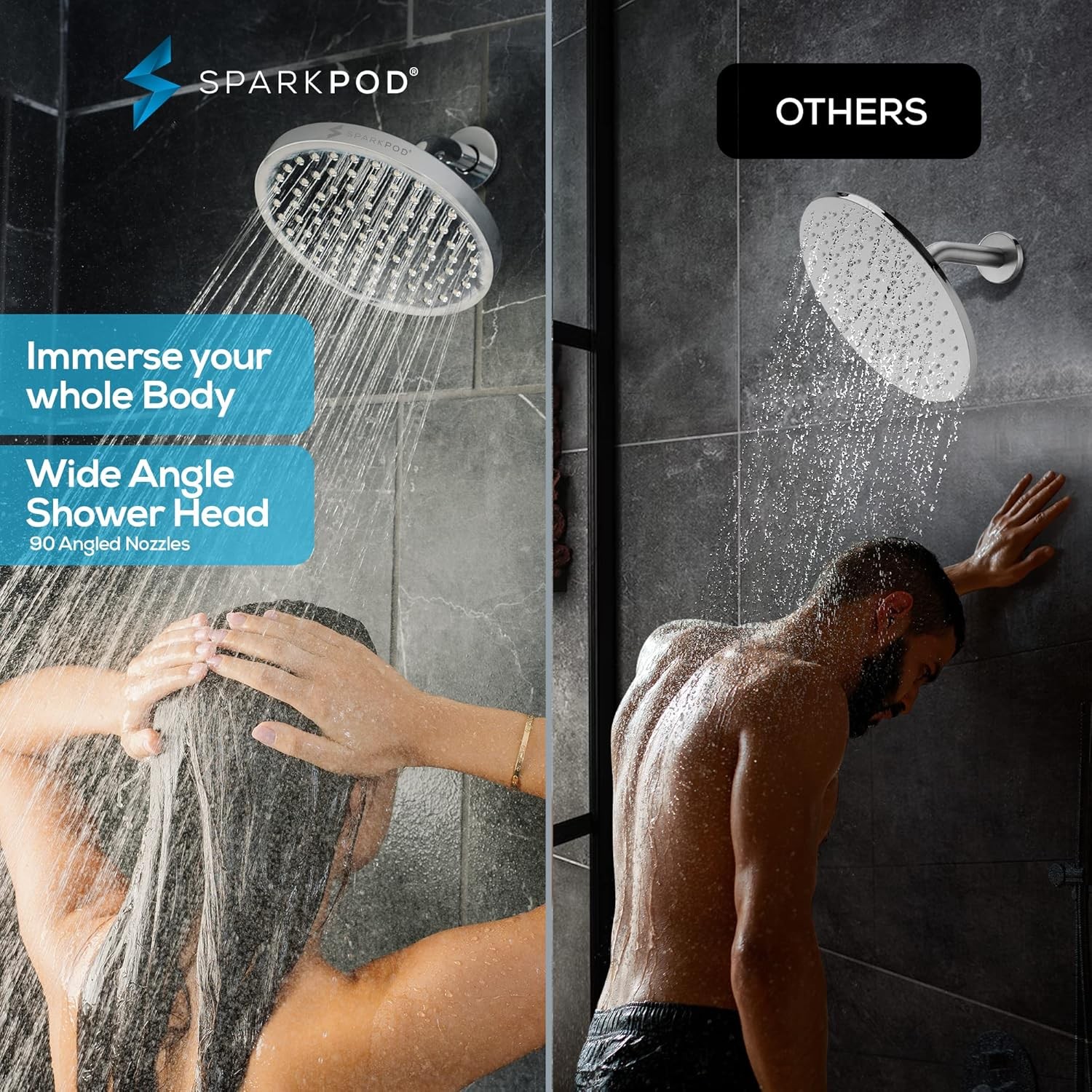 Polished Chrome 8 Inch Round High Pressure Shower Head Shower Chrome Round gallery