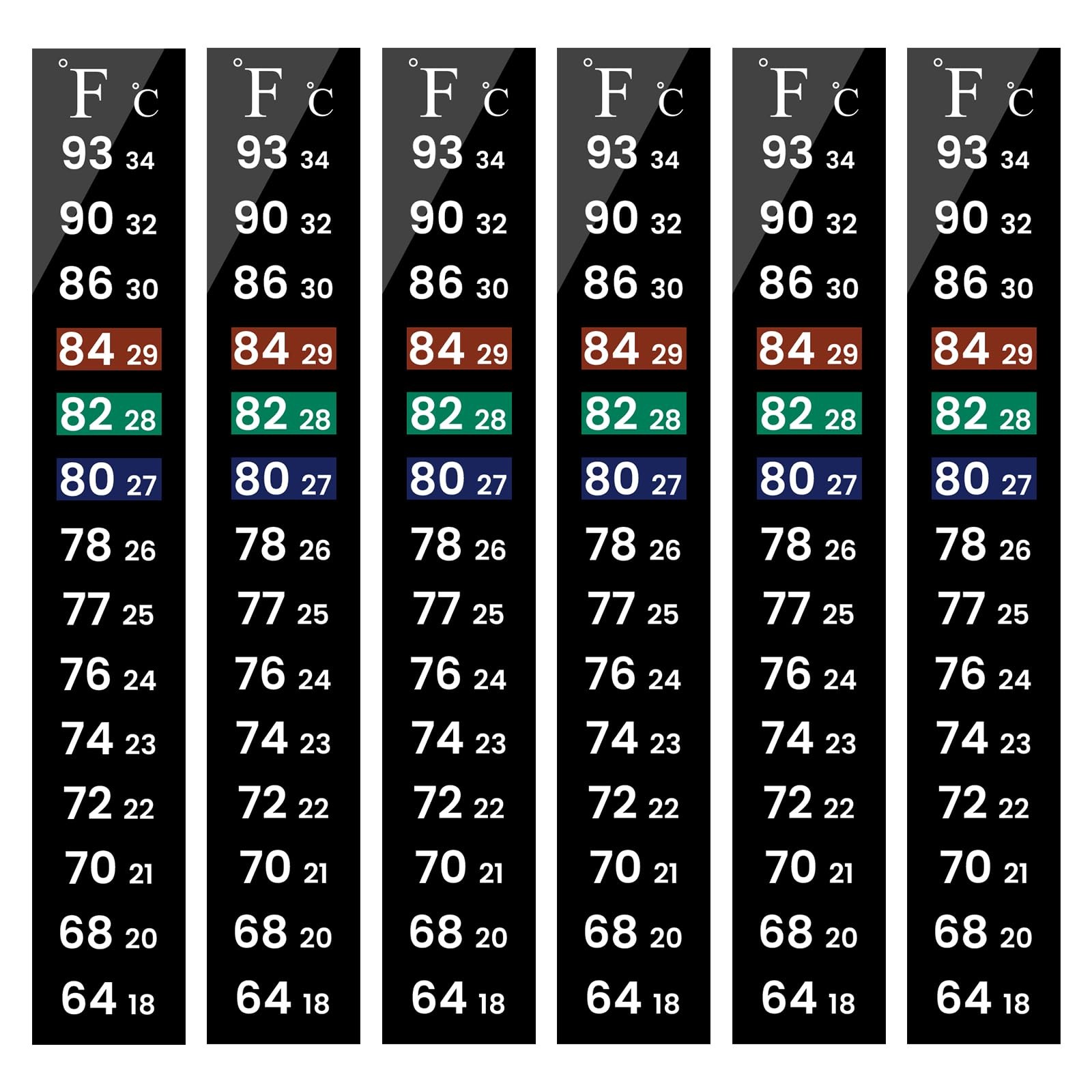6 Pcs Aquarium Thermometer Strips Fish Tank Stick On Temperature Gauges gallery