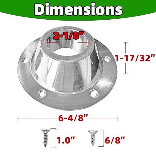 2 Pack RV Table Base Mount - 2 1/8 inch Aluminum Pedestal Table Base Flange - gallery