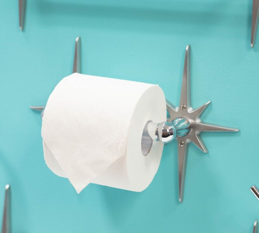 Atomic Starburst Toilet Paper Holder Midcentury Modern MCM Vintage Style gallery