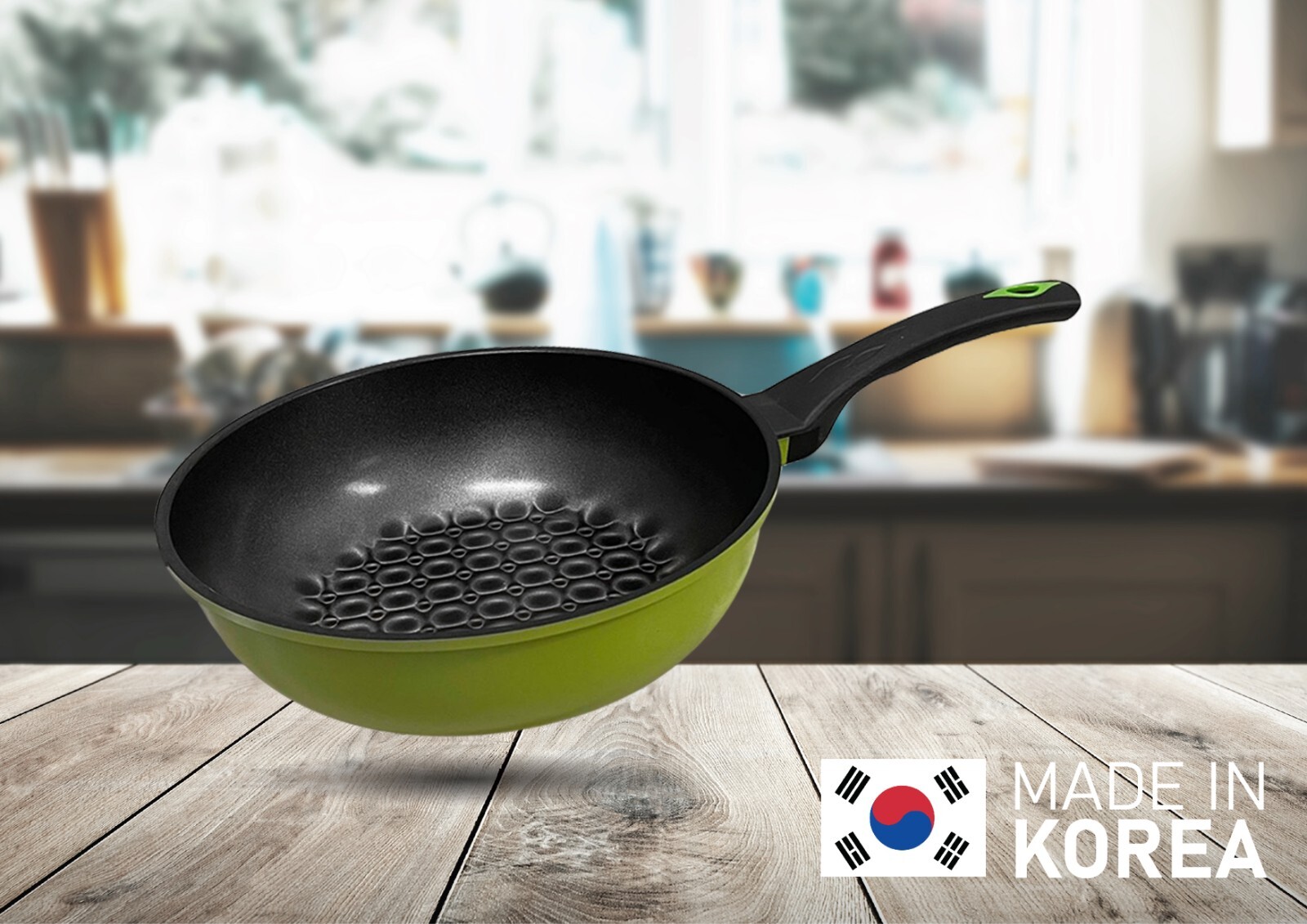 12"(30cm) 3D Diamond Coating Nonstick Frying Pan Wok, 3.6" Depth -MADE IN KOREA gallery