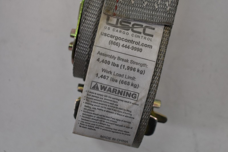 US Cargo Control USCC Ratchet Strap w Spring E Fitting 2" x 16' Gray USED gallery