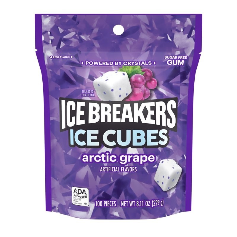Ice Breakers Ice Cubes Arctic Grape Sugar Free Gum 8.11 oz 100 pcs gallery